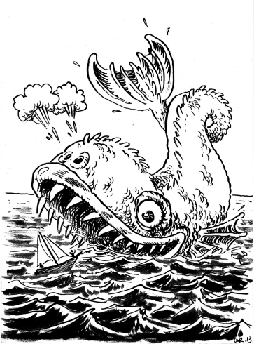 Monstre marin - Encre de chine