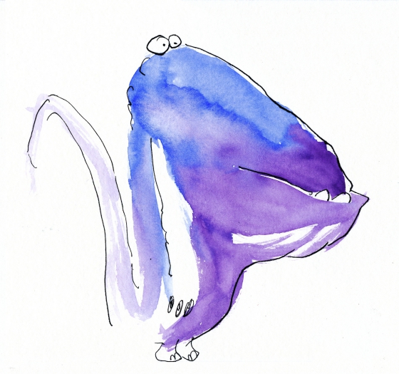 Recherche de Monstre - Aquarelle et encre de chine